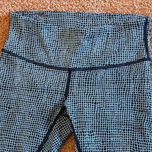 Like New Lululemon Wunder Under Mid Rise Pant Fall Net White Black Leggings 4 - Picture 3 of 10